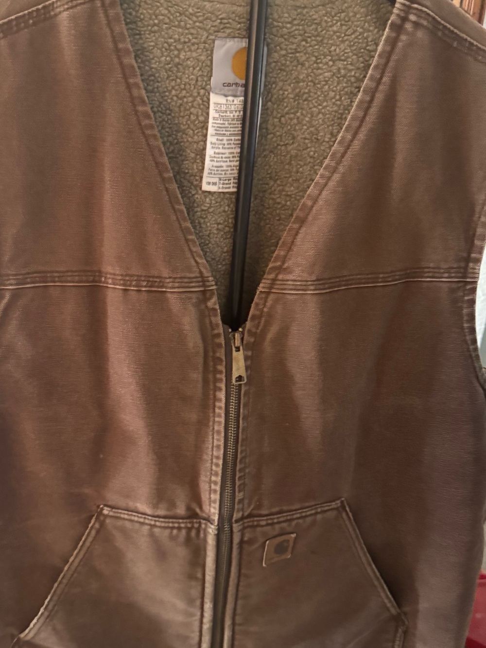 Carhartt Brown Workwear Sherpa-Lined Vest size XL